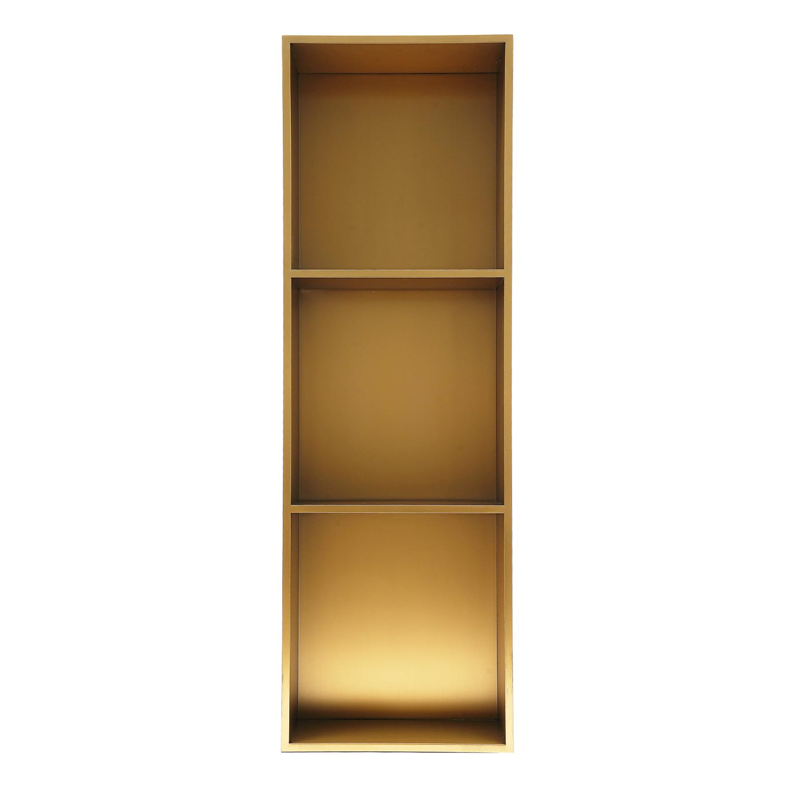 HAOREBAIYU 3-Tier No Tile Shower Niche 11X35Recessed Niche Shower Titanium Gold Rectangle Bathroom Shelf Recessed Shampoo Caddy Inset