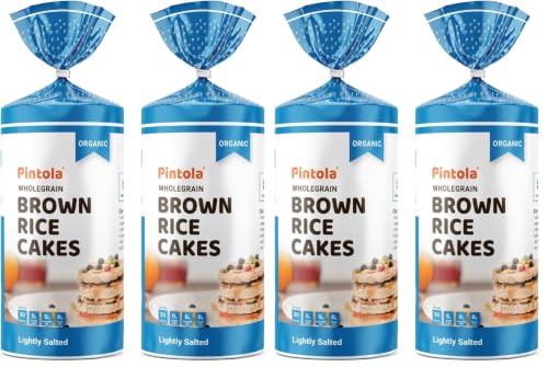 Image of Pintola Organic Brown Rice Cake Lightly Salted (130g x 2) | Gluten-Free Snack | 9 Wholegrains | Low Fat | 30 Calories per Cake | Soy & Yeast Free | Healthy Snack for Weight Loss (Pack of 2)