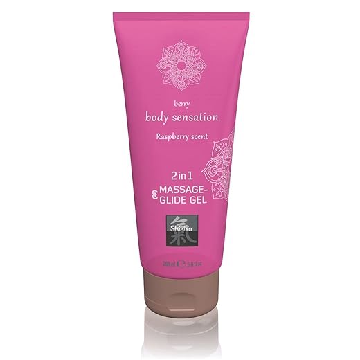 Shiatsu Gel De Masaje Y Deslizante 2 En 1 - Frambuesa - 1 Unidad