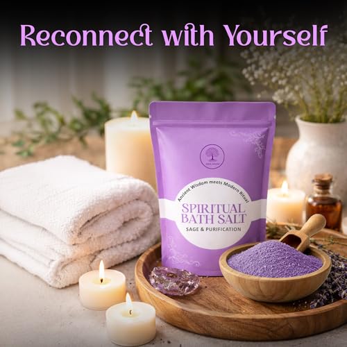Image of Sage & Purification Spiritual Bath Salt 200g Negativity Removal, Aura Cleansing & Energy Protection Ritual Soak | Stress Relief, Detox & Spiritual Healing Bath