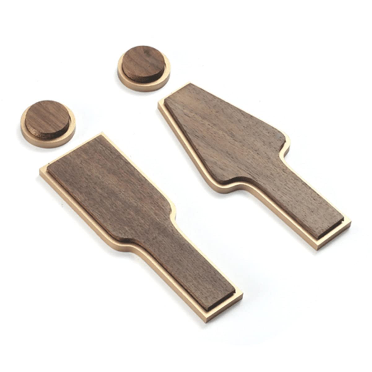 Letreros de baño for hombres y mujeres en negro y dorado - 2 piezas(Gold)