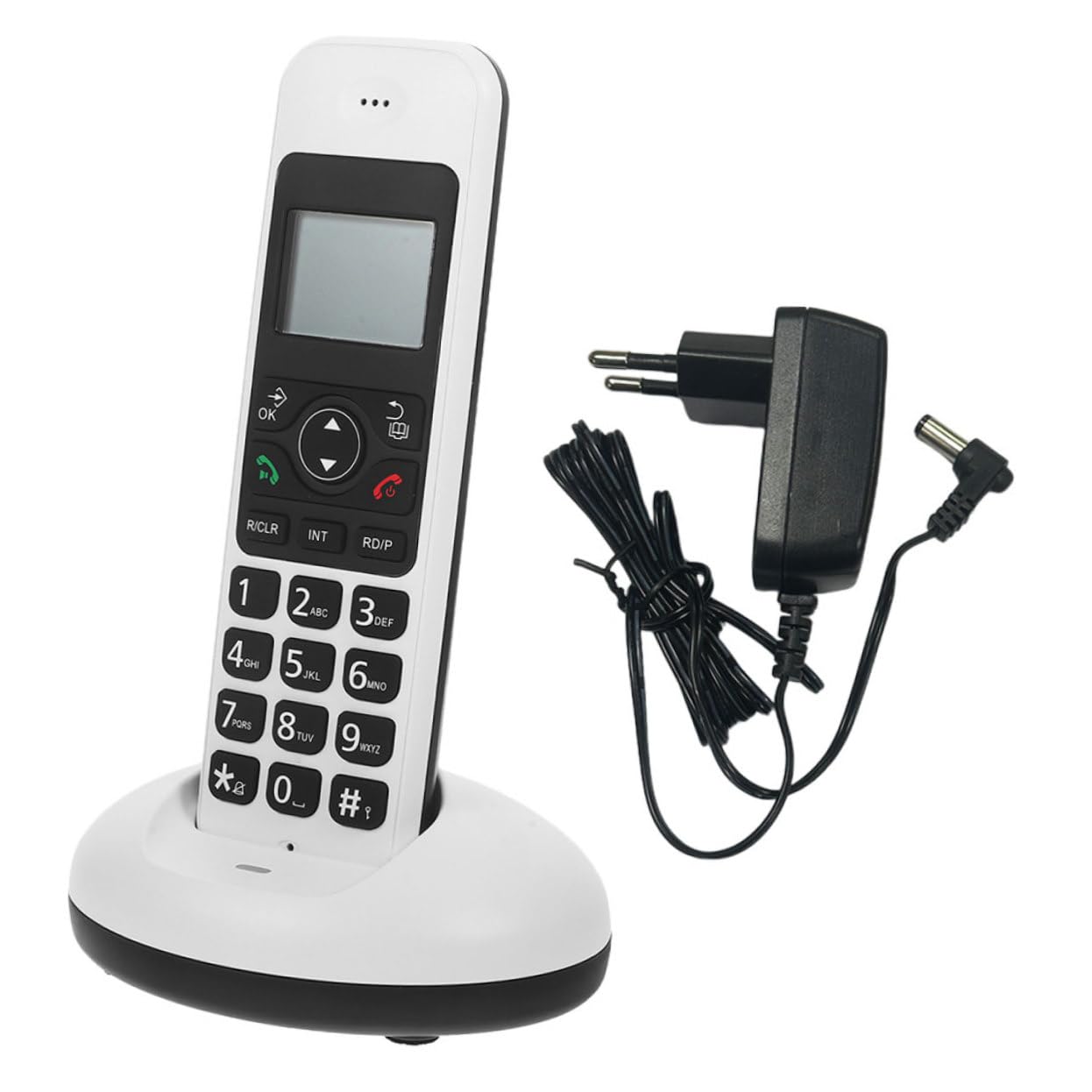 SHINEOFI Telefono Cordless Domestico Tasti Grandi, Display Chiaro e Funzione Espandibile, per Anziani e Ipovedenti, Casa e Ufficio, Bianco