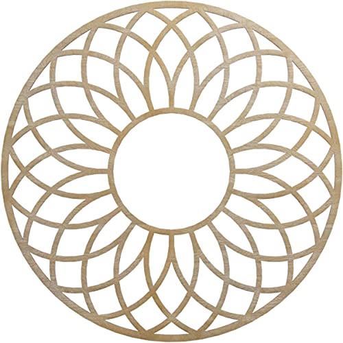 Image of Ekena Millwork 34 inchOD x 11 5 /8 inchID x 3 /8 inchT Cannes Wood Fretwork Pierced Ceiling Medallion, Birch