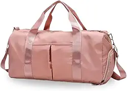 Bolsa De Academia Impermeável Alça Transversal Unissex Mala Com Divisórias Espaçosa Fitness Leve e Resistente Capacidade 30 Litros PREMIUM DUPIN (ROSA)