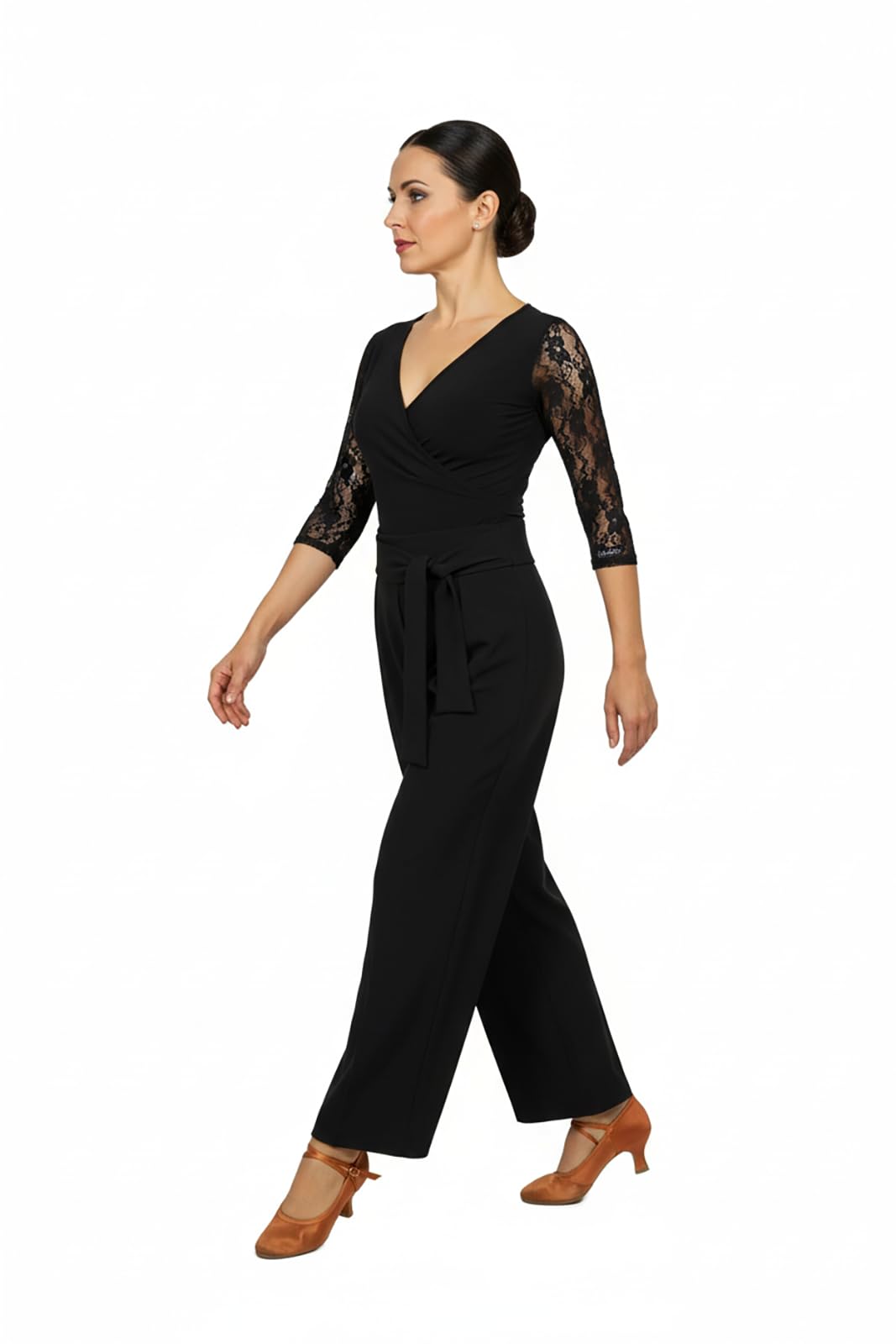 Pantaloni Zaria da Donna per Danza Sportiva – Eleganti con Cintura a Fiocco, Comodi e Flessibili, Made in Italy, Disponibili in Nero Taglie XS-XL