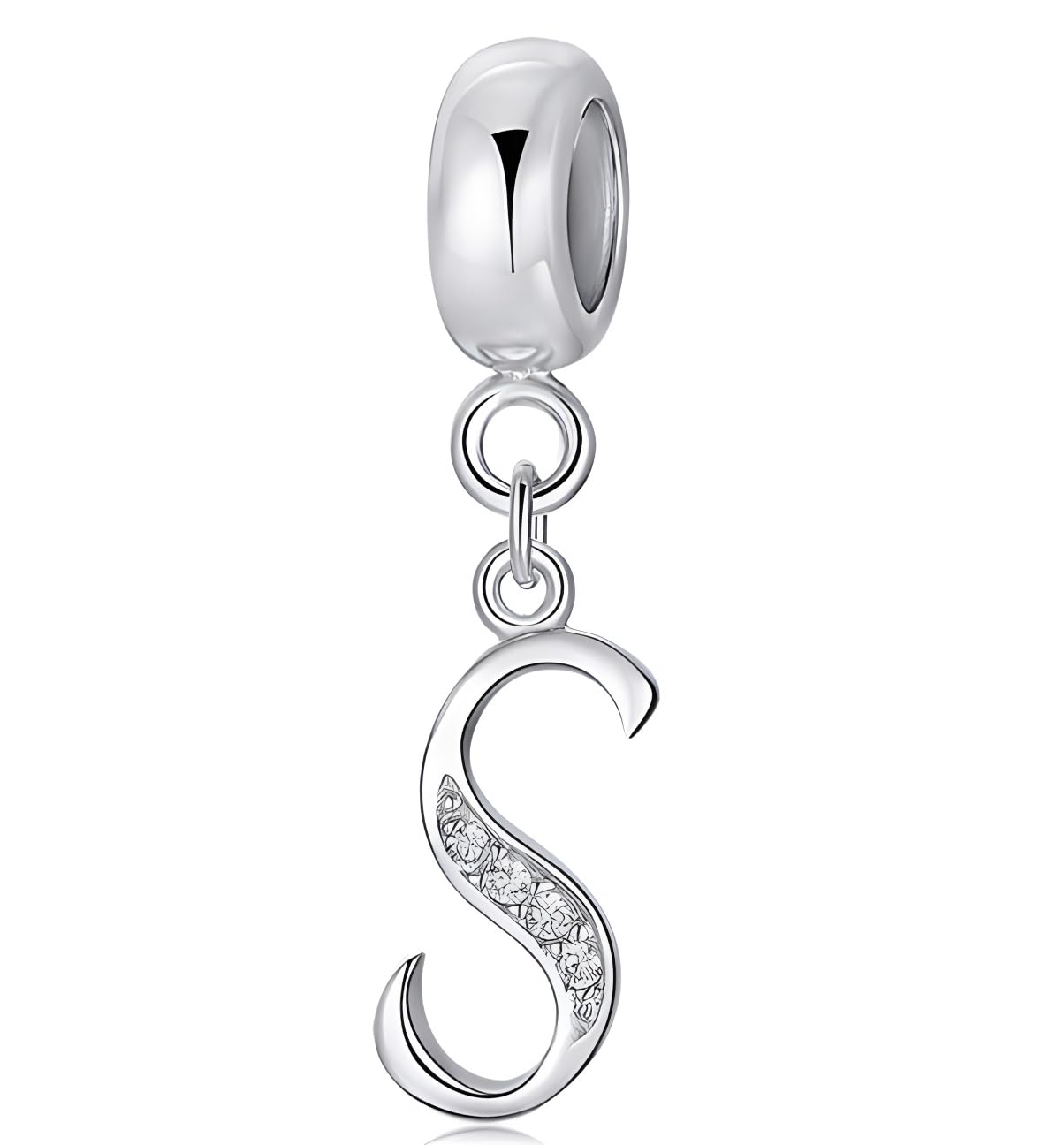 XWN Buchstabe Charm Anhänger Damen Alphabet A-Z 925 Sterling Silber für Armband Charms Beads passend für Pandora Armband und Halskette, Kompatibel mit Europäischen Armbänder für Frauen Z237