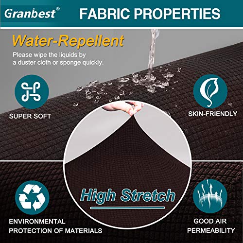 Granbest Premium Water Repellent Sofa Cover High Stretch Couch Slipcover Super Soft Fabric Couch Cover (Chocolate, Large) #TOP2