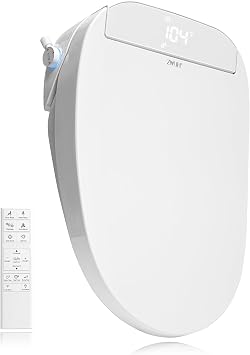 ZMJH Smart Bidet Toilet Seat with Warm Water, Heated Seat, Remote - White