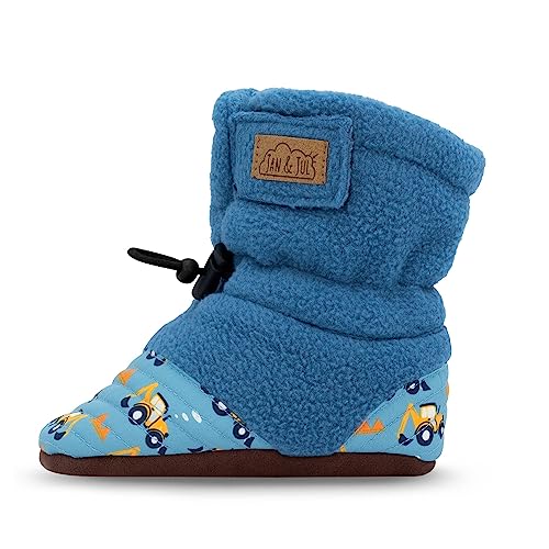 JAN & JUL Baby Shoes for Boys, Stay-On Adjustable Booties (Digger, Small Infant)