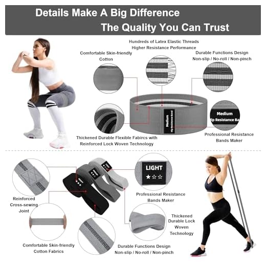 CroyVine Fabric Resistance Bands Set - 6PC