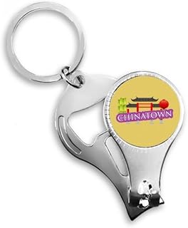 Bamboo Lantern Purple China Town Nail Nipper Ring Chaveiro Abridor de Garrafas Clipper