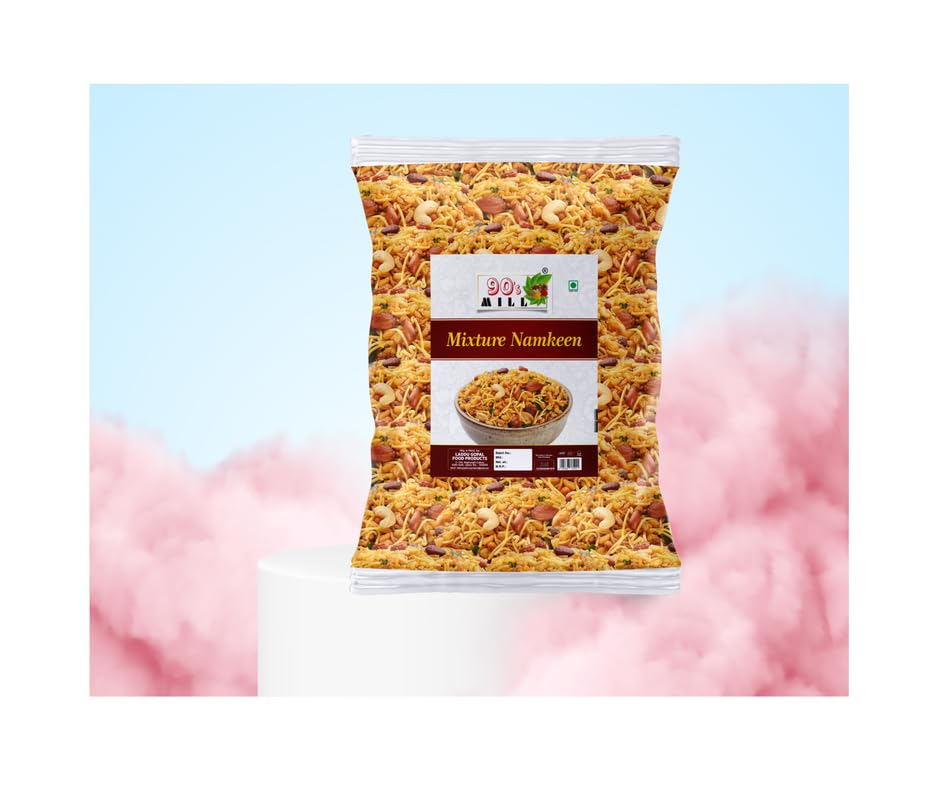 90's MILL Calicut Culcutta Mixture Namkeen, Homemade and Ready to Eat, Spicy Namkeen, Namkeen And Snacks | Dryfurit Kaju Peanut Bhujia Sabkuch Mixture Namkeen | Healthy Savoury Sanck-250 * 3Pack 2
