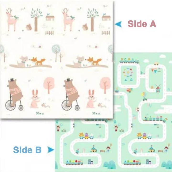 Miniatura 2 de Xifanmiy - Tapete de juego plegable de espuma para bebé, 79 x 71 pulgadas, 0.6 pulgadas, extra grande, impermeable, tapete de juego para bebés,