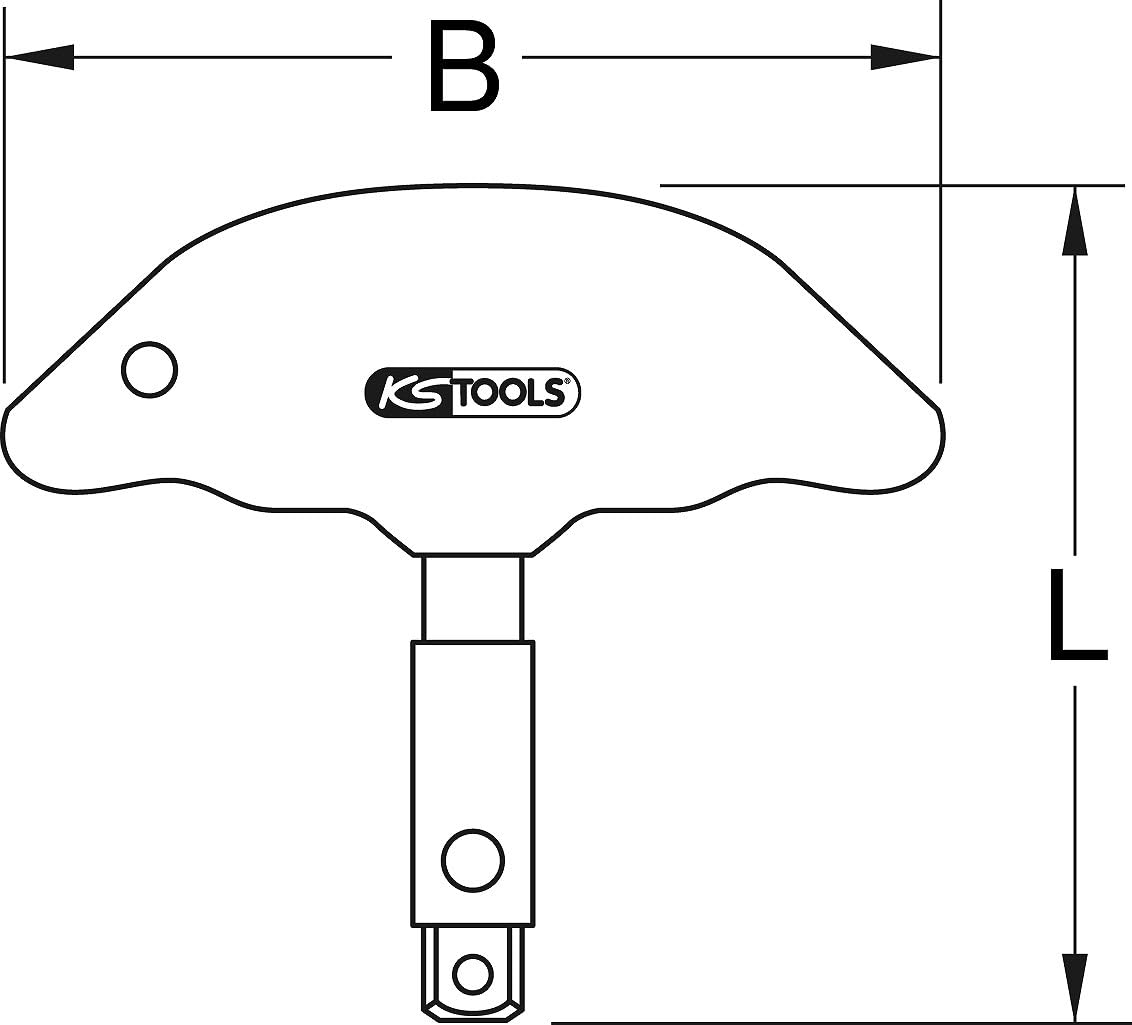 KS Tools 516.1404 Poignée T entraînement 4 pans 3/8 x 1/4"