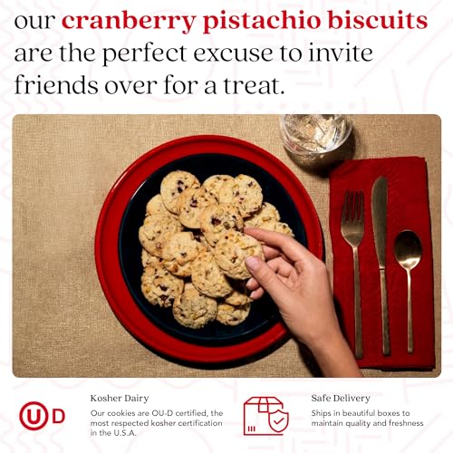 David's Cookies Cranberry Pistachio Biscuits Sweet Sampler Tin - Irresistible Crunch, Snacks And Bakery Treats - Ideal for Snacking And Gifting - Delicious Gourmet Food Gift For All Occasions 9.3oz - Image 4