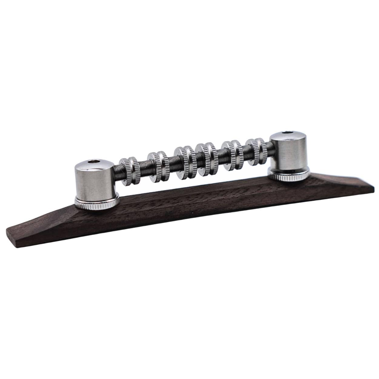 Stainless Steel Space Control Adjustable Roller Jazz Guitar Bridge RoseWood Base Chome Black Gold Electric Guitar Replacement (Chrome)