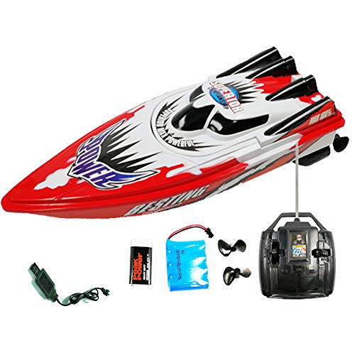 Izzya Barca Telecomandata Motoscafo RC, 2.4GHz Radiocomandato Barca Telecomando Barche Elettrica, Motoscafo Ricaricabile Barche Modello Giocattolo per Bambini e Adulti