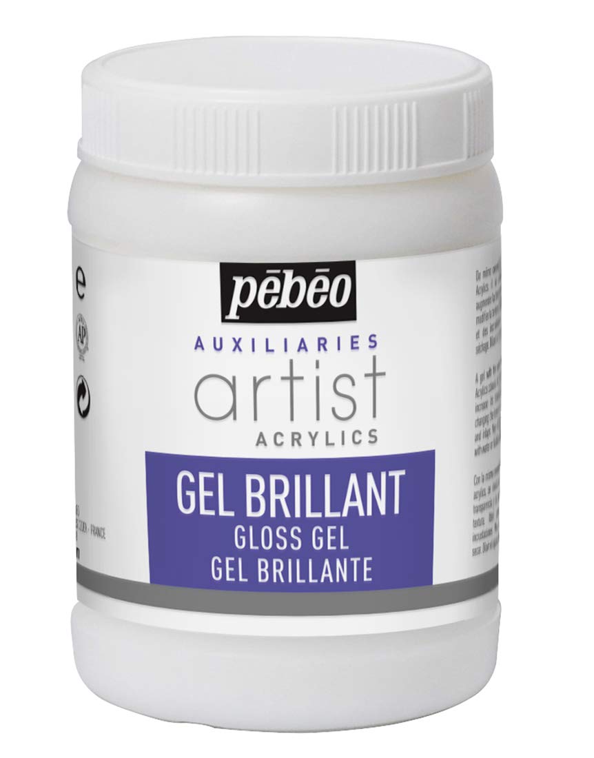 Pebeo – Gel Brillante para Pintura acrílica (250 ml, Transparente