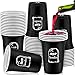 Rtteri 48 Pack Death to My 20s Disposable Party Thick Plastic Cups, 16 oz RIP to My 20s Birthday Decorations 30th Birthday Black Cups RIP Twenties Birthday Cups for 30th Birthday(White, Black)