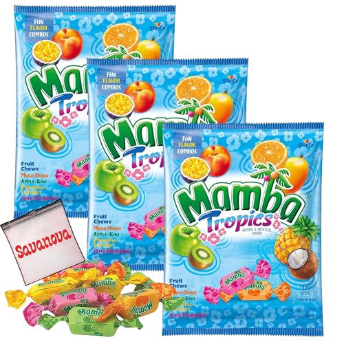 Mamba Tropics Assorted Candy 3.52 oz pack de 3