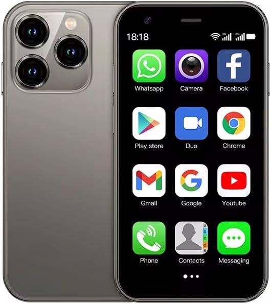 XS 15 mini mobile, 3-inch touchscreen, dual SIM 2GB RAM 16GB ROM, 1000mAh, 0.3 MP + 2 MP camera, Android 8.1 ultra slim phone