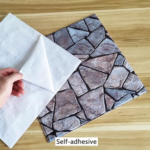 Papier Peint autocollant PVC effet pierre pour masquer un mur abîmé