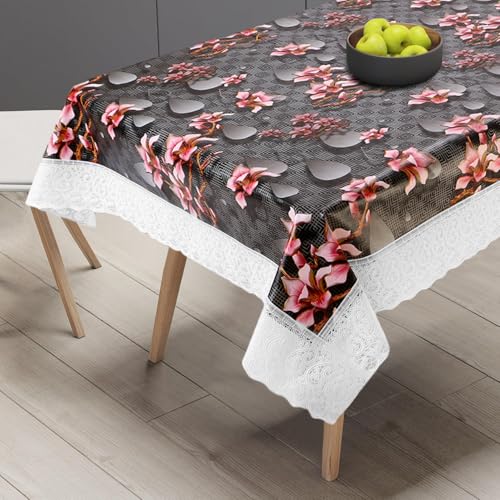 Image of Dakshya Industries PVC Waterproof Center Table Cover 40 x 60 Inch | Rectangle Coffee Table Cover | Spill Proof Oil Resistant Dustproof Heat Resistant Wipe Clean