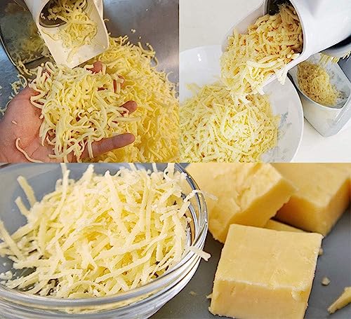 Electric Cheese Grater,Electric Rotary Grater for Vegetables & Fruits,Automatic Spiralizer with 3 Sets of Interchangeable Blades of Different Shapes for Cheese, Cucumber, Carrot - Image 2