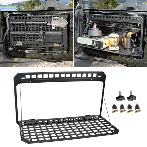 MAIKER OFF ROAD Tailgate Table Rear Foldable Cargo Shelf Aluminum Alloy Storage Shelf MOLLE Panel for Ford Bronco 2021-2024