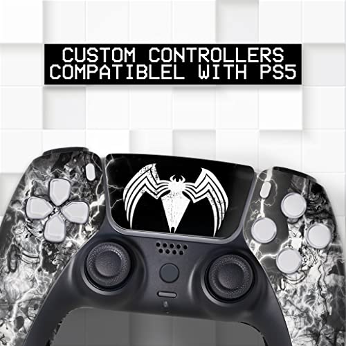 Image of Vennom Custom PS-5 Controller Wireless compatible with Play-Station 5 Console by BCB Controllers | Proudly Customized in USA with Permanent HYDRO-DIP Printing (NOT JUST A SKIN) (MODDED)