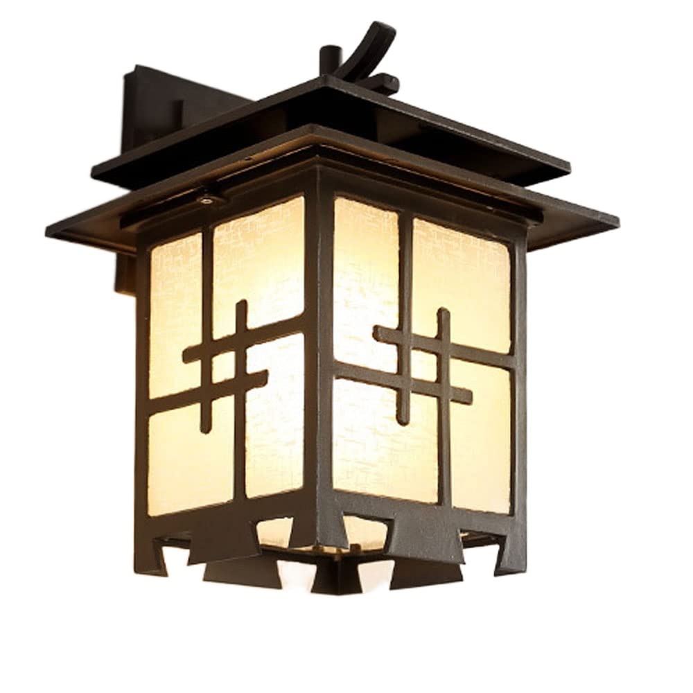 Kbuukyyxouy Black Retro E27 European Wall Lamp Outdoor Light Garden Lamps Antique Exterior Wall Lights Garden Outdoor Waterproof Balcony Aisle Wall Sconces Villa Courtyard Door Outside Wall Lantern(Black)