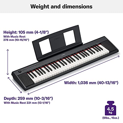 Yamaha Np12 61-Key Lightweight Portable Keyboard, Black (Power Adapter Sold Separately) #TOP2