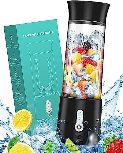 Tragbarer Mixer, Mixer Smoothie Maker mit 6 Klingenm, 500ml Smoothie Maker To Go, Typ-C Portable Blender, 150W Stark und Mächtig...