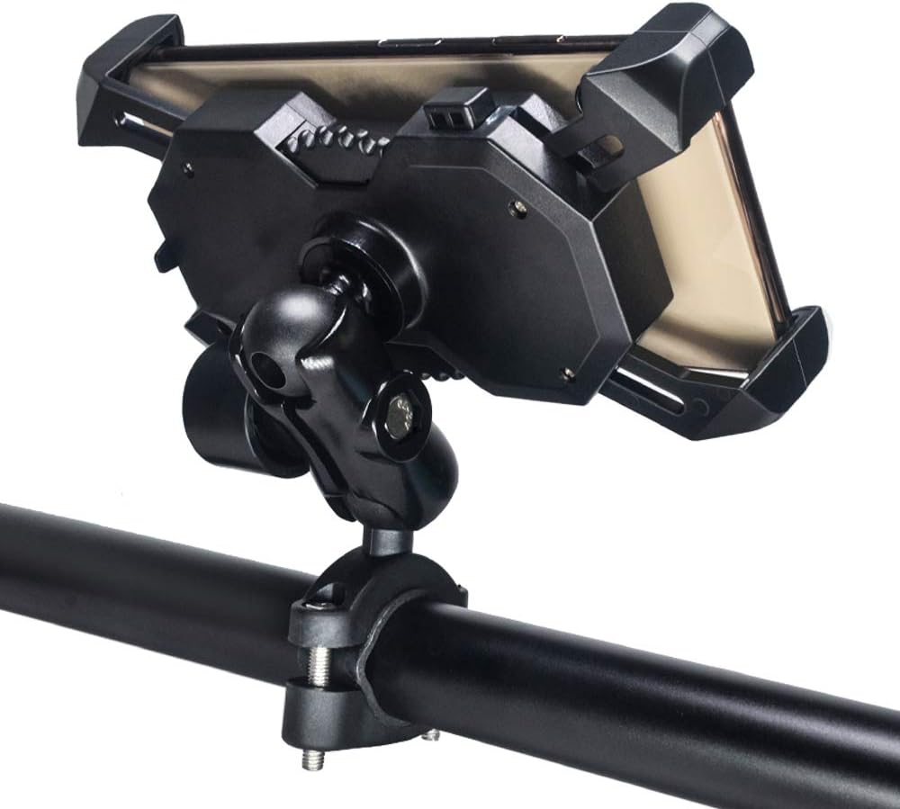 Leepiya Bike & Motorcycle Phone Mount, Anti-theft Lock Bicycle Cell Phone Holder with 360° Rotation Adjustable for iPhone X XR Xs 7s 8 Plus, Samsung S7/S6/Note5/4 GPS Mount 4 to 7 Inch