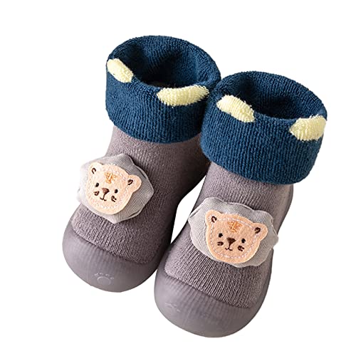 Baby Boy Girl Non-Slip Sock Cute Printing Sock Shoes Rubber Sole Sports Shoes Warm Indoor Floor Baby Slipper Shoes