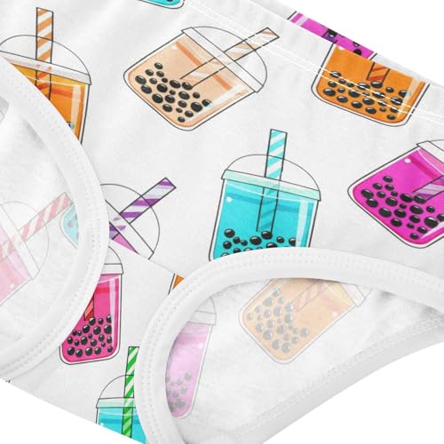 Joisal Toddler Girls Underwear 2t Cotton Girl Panties Cute Aesthetic Underpants Briefs Cute Cartoon Bubble Tea White4