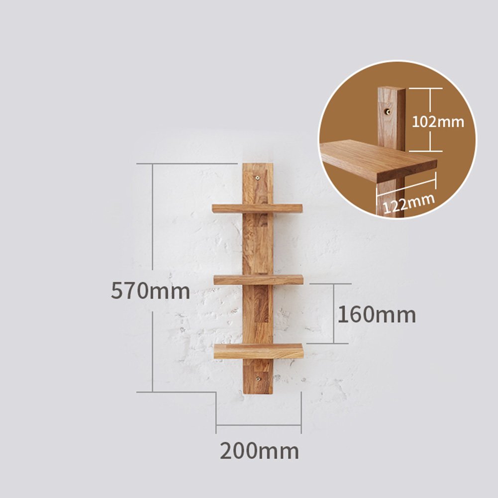 Set van 4 wandgemonteerde zwevende planken voor op de hoek, houten wandopbergplanken, hoekplanken voor slaapkamer, woonkamer, badkamer, keuken, kantoor, boerderij (donkere kleur
