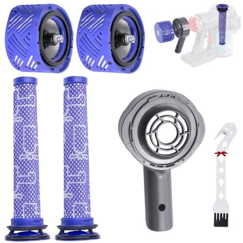 KiimSin 5pcs Motor Heckabdeckung + Filter + Vorfilter Set Ersatz für Dyson V6 DC58 DC59 DC61 DC62 DC74 Staubsauger Zubehör