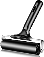 LydiasDeal 4 Inch Hard Rubber Brayer Roller for Printmaking, Crafting, Stamping, Gluing, Boat Flooring & Wallpaper - Black