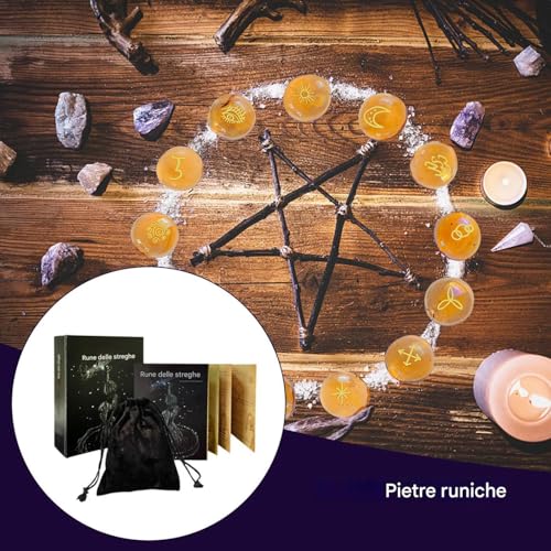 Set de Runas de Vidrio Esotéricas con Guía de Meditación Pagan 4