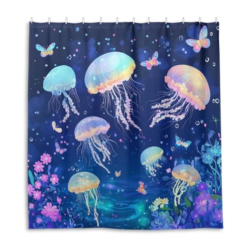 Rideau de douche polyester imperméable avec crochet lavable 168x183
