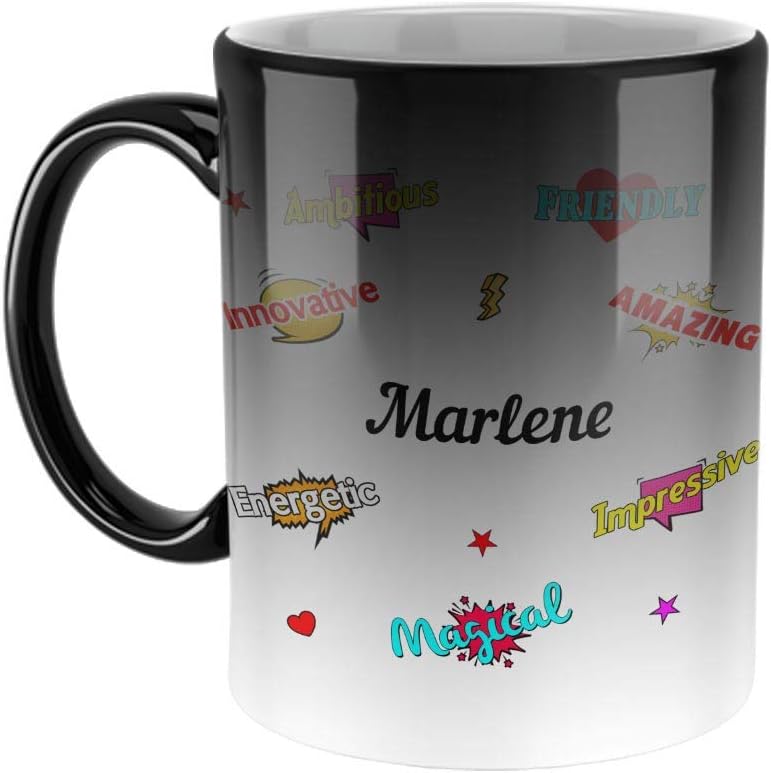 Ceramic Coffee Mug - Happy Birthday Gift, Gift for Kids, Return Gift - Magic Mug, Name - Marlene
