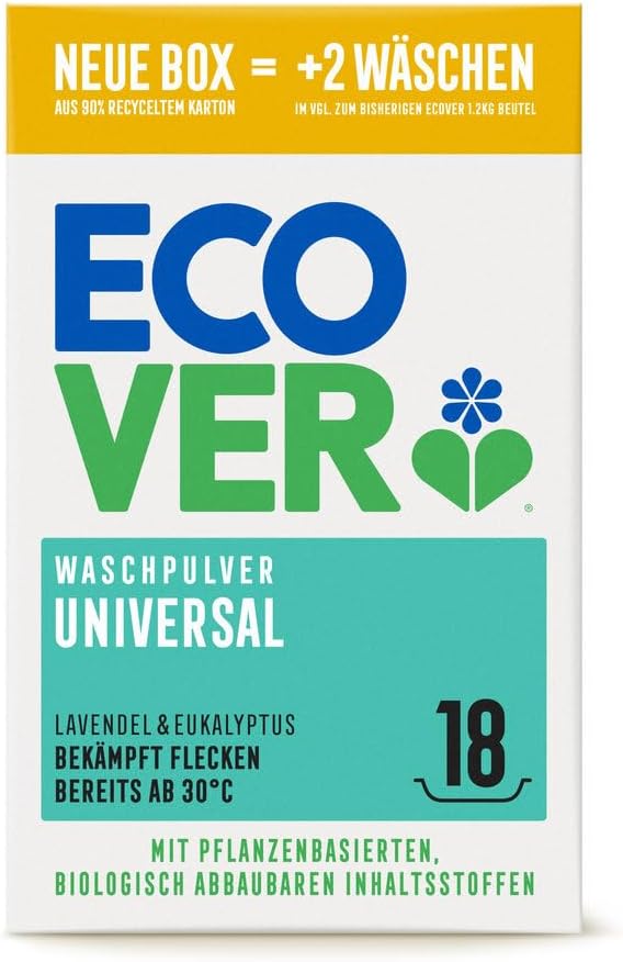 ECOVER: Universal Washing Powder Concentrate 1.35 kg Lavender & Eucalyptus (1)