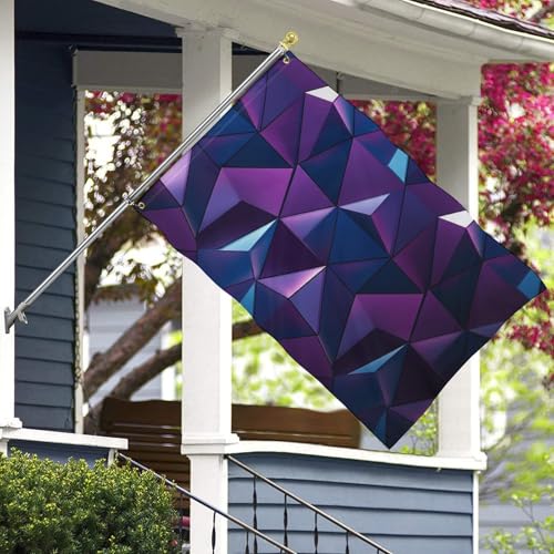 Bannière décorative violette double face grand format motif géométrique de prestige - 7
