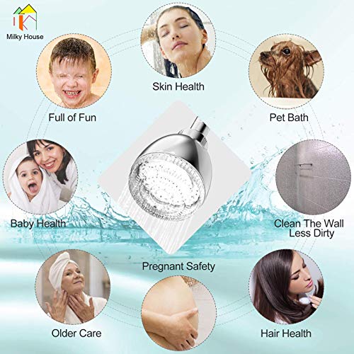 Led Shower Head, Shower Head With Light, 7 Color Flash Light Automatically Changing Led Fixed Showerhead For Bathroom Adjustable High Pressure Rain Shower Head Light Up For Kid Adult Easy Installation #TOP6