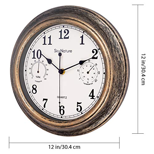 Reloj de pared sin tic-tac de 30 cm con higrómetro para un descanso total 5