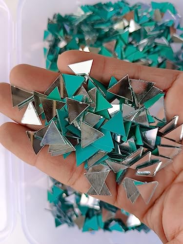 VINAYAK GALLERY Mirror kit lippan Art for Jewellery Making,Other Craft Work (Total-500 Pieces) 1 Free Fabric Glue Cone (12mm, Triangle)