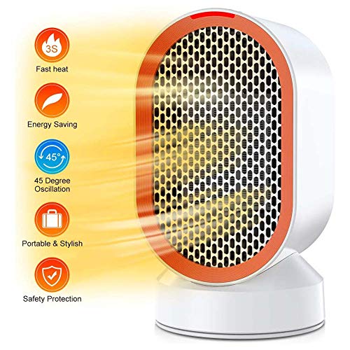 Mobiler 2000W Heizlüfter Ventilator mit Oszillationsfunktion, Raumheizkör per 2 Modi Warm & Natürlich Heizkörper, Schutz vor Überhitz & Umkipp