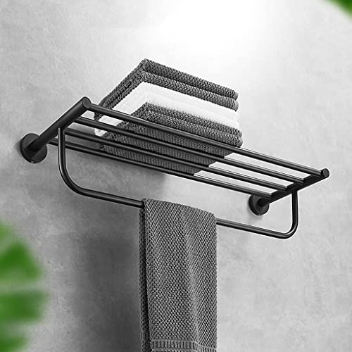 Toallero doble de pared negro de 60cm con secado eficiente 3