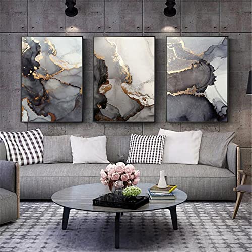Peinture abstraite fluide grise pour salon - Créez un mur de style nordique moderne et chic